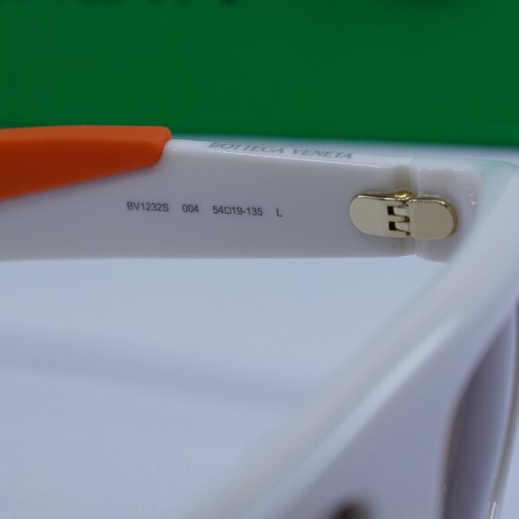 Bottega Veneta BV1232S 004 Rectangle Sunglasses - Ivory Orange \ Brown - Picture 7 of 10